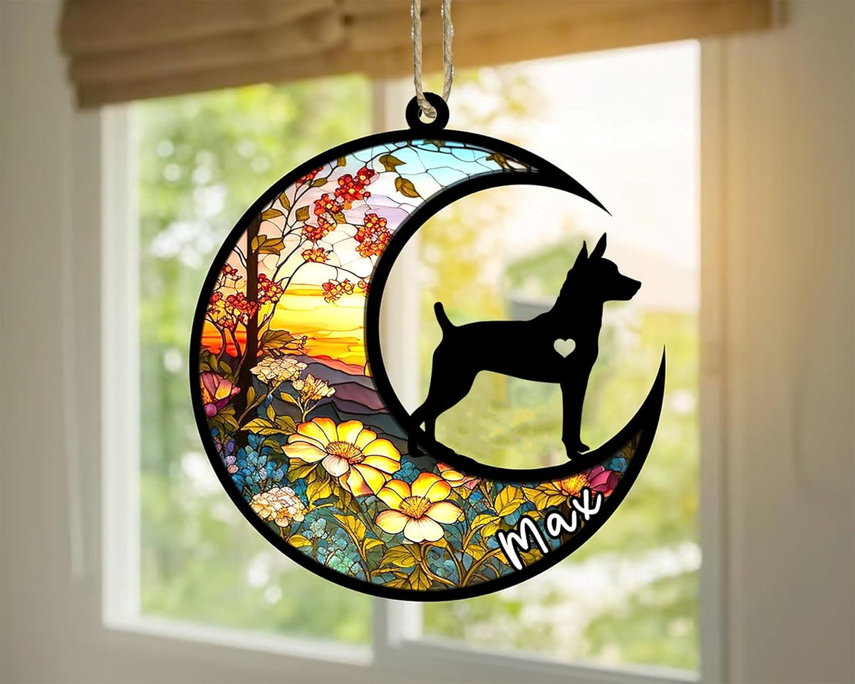Personalized Dog Memorial, Custom Name Rat Terrier Dog Christmas Ornament with Name, Custom Breeds