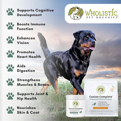 Wholistic Pet Organics Canine Complete - Dog Multivitamin Powder - 4 Lb - Daily Dog Vitamins and
