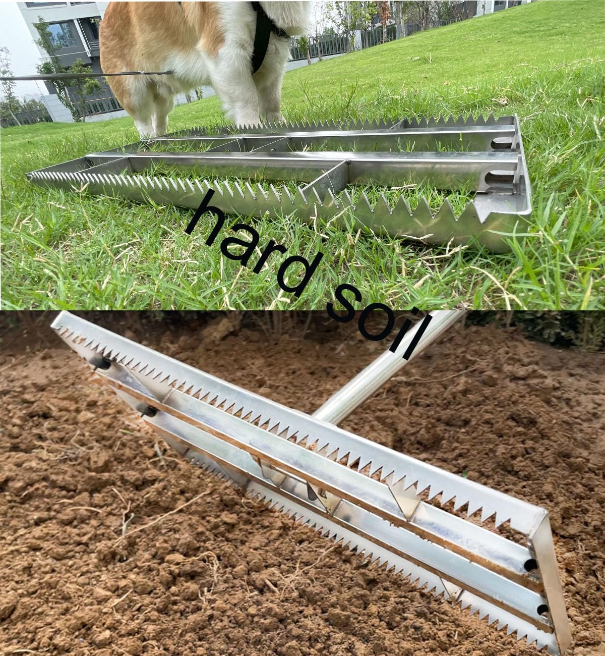 2025 Updated Lawn Leveling Rake, Lawn Leveler Tool with Double-Sided Design,70'' Adjuatble