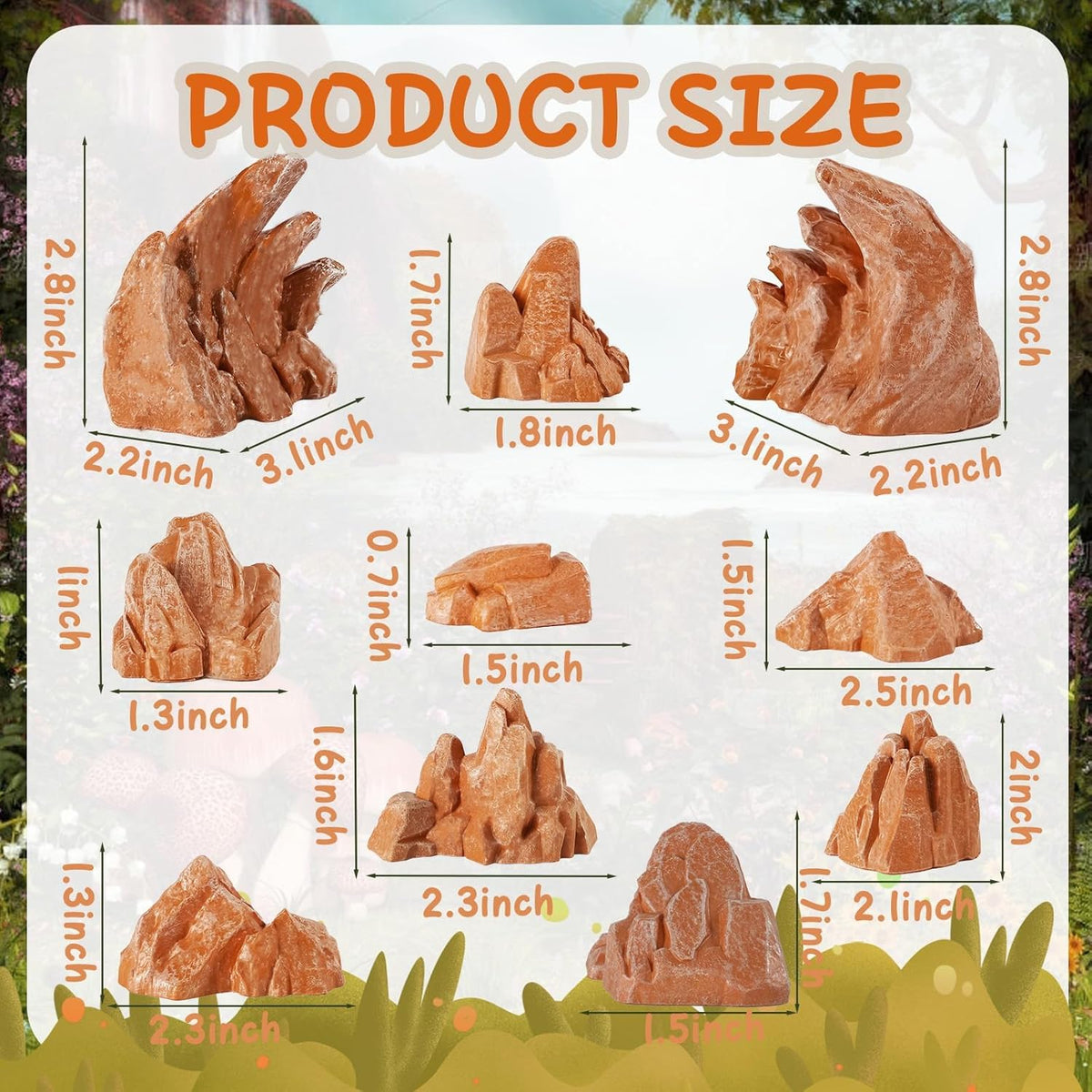 Warmtree 10 Pcs Simulation Rockery Diorama Rocks Stone for Diorama Supplies Miniature Terrain Fairy