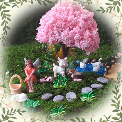 Kai Dream Miniature Fairy Garden Kit, 36 Pcs Miniature Fairy Garden Resin Figurines for Plant Pots