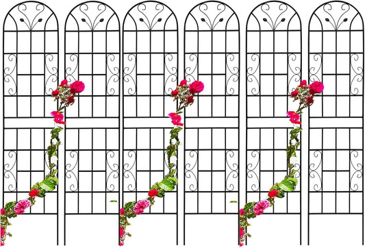 6 Pack Metal Garden Trellis 86.7" Tall Outdoor Climbing Plant Support for Roses, Flowers, Rustproof