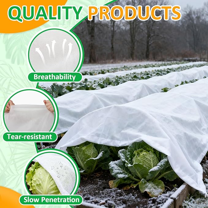 White Plant Covers Freeze Protection, 10 x 30 ft - 1.5 oz/yd² Frost Cloths for Outdoor Plants, Tree