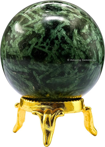 Amazing Gemstone Flower Stone Crystal Ball with Stand - 2 Inches Crystal Sphere Meditation Balls