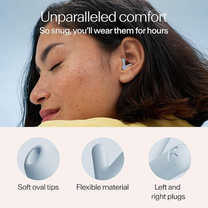 Alpine Silence Earplugs for Sleep, Focus & Travel - V-Shape Snug Fit & Soft Oval Tips – 4 Sizes