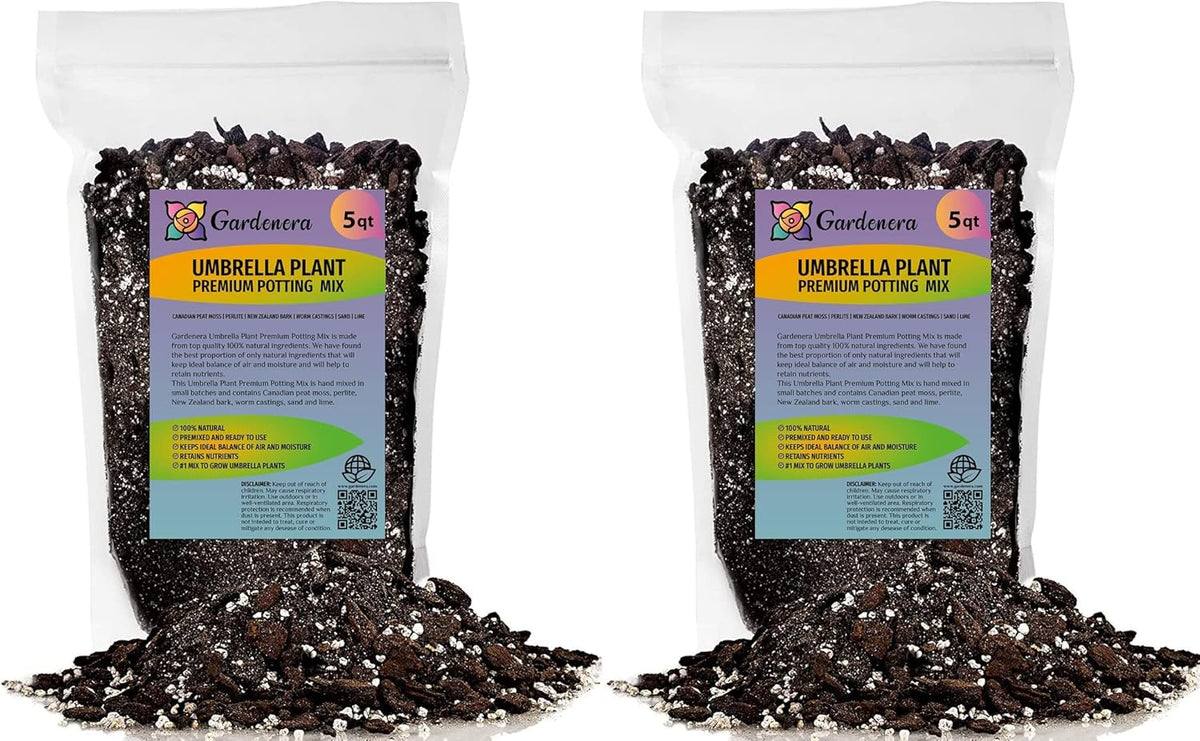 Gardenera Umbrella Plant Premium Potting Mix - 10 Quart - Nourish Your Plants with Nature's Finest
