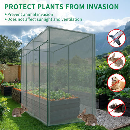 SUNYRISY Garden Plant Netting Crop Cage for Garden Raised Bed, 6.5 x 3.3 x 6 Ft Plant Cover Cage