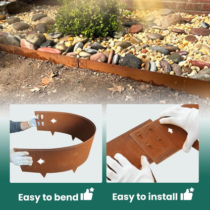 Corten Steel Landscape Edging Metal Garden Edging 40 Inch Strips Landscaping Steel 10 Inch Depth
