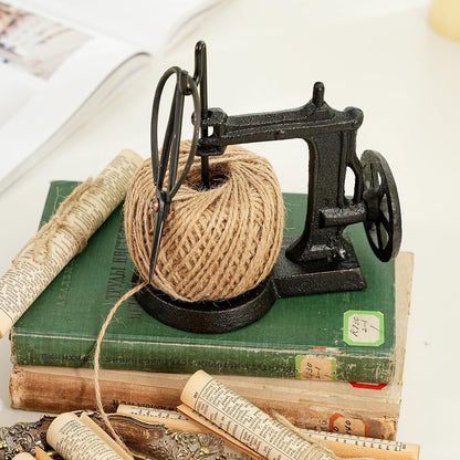 Sungmor Cast Iron Twine Holder and Scissors Set, Vintage Jute Twine Garden String Holder