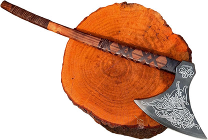 MDM-012 Custom Handmade Viking Axe Real Tomahawk Viking Hatchet Beared Camping Axe, 5160 HIGH