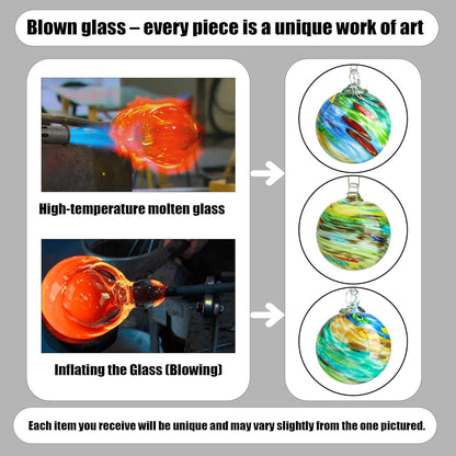 QFkris 4" Blown Glass Christmas Ornaments Ball for Christmas Tree, Hand Blown Glass Ornaments