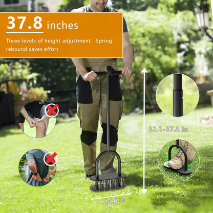 seasky Lawn Aerator Spike Metal Manual Dethatching Lawn Aerator Tool with 15 Iron Spikes