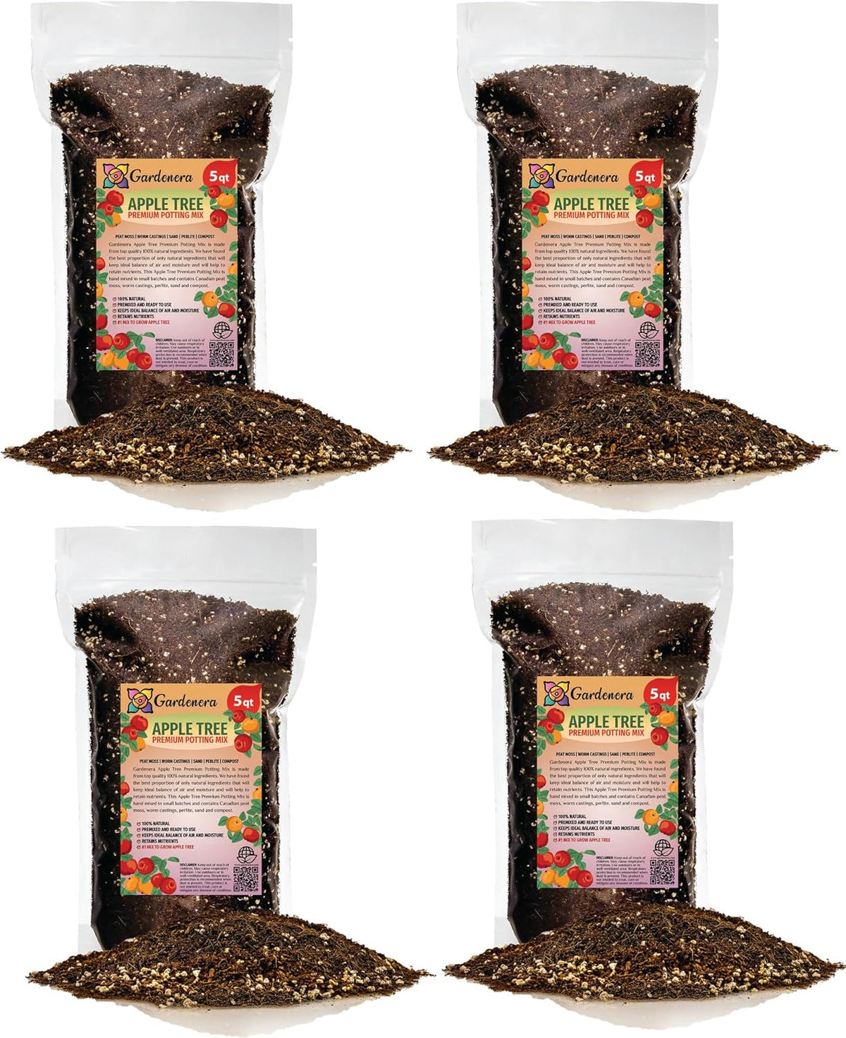Gardenera Premium Apple Potting Soil Mix - Optimal Nutrient-Rich Blend for Thriving and Juicy