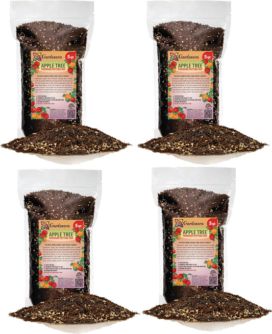 Gardenera Premium Apple Potting Soil Mix - Optimal Nutrient-Rich Blend for Thriving and Juicy
