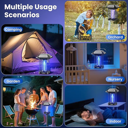 LiBa Solar Bug Zapper Outdoor, 2 in 1 Mosquito Zapper Cordless & Rechargeable, Solar Insect Killer