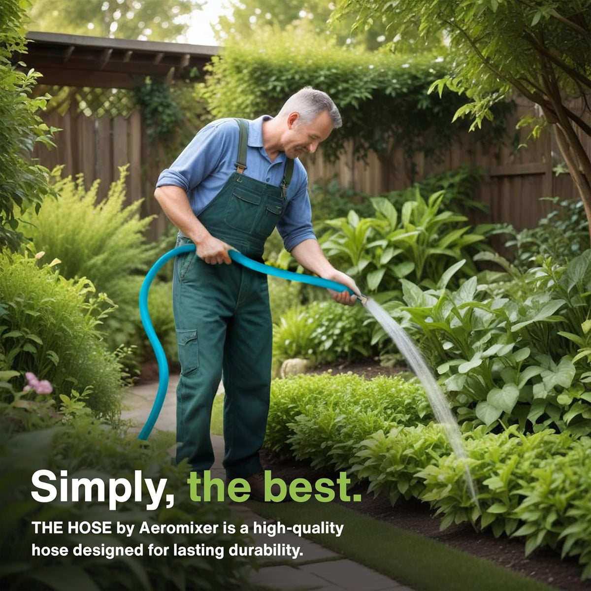 Aeromixer THE HOSE - 3/4 Inch Garden Hose 15 Feet, Kinkless Commercial Garden Hoses, Heavy Duty