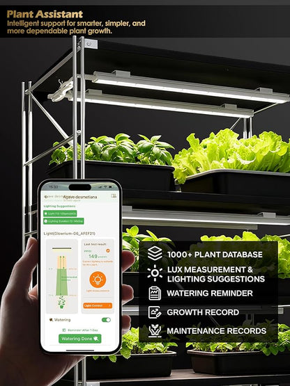 Smart Grow Light for Indoor Plants,3500K Full Spectrum LED Plant Light Strips with 3/9/12H Auto