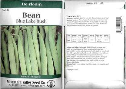 Blue Lake Bush Bean 274 Seeds - 4 Oz - Non-GMO, Heirloom, Open Pollinated - Vegetable Garden Seeds