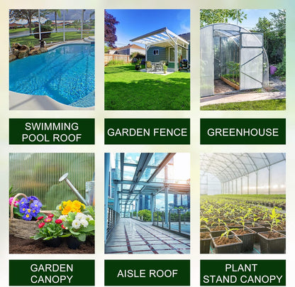 Tatuo 12 Pack 6' X 2' X 0.24'' Polycarbonate Greenhouse Panels Polycarbonate Sheets Twin-Wall Roof