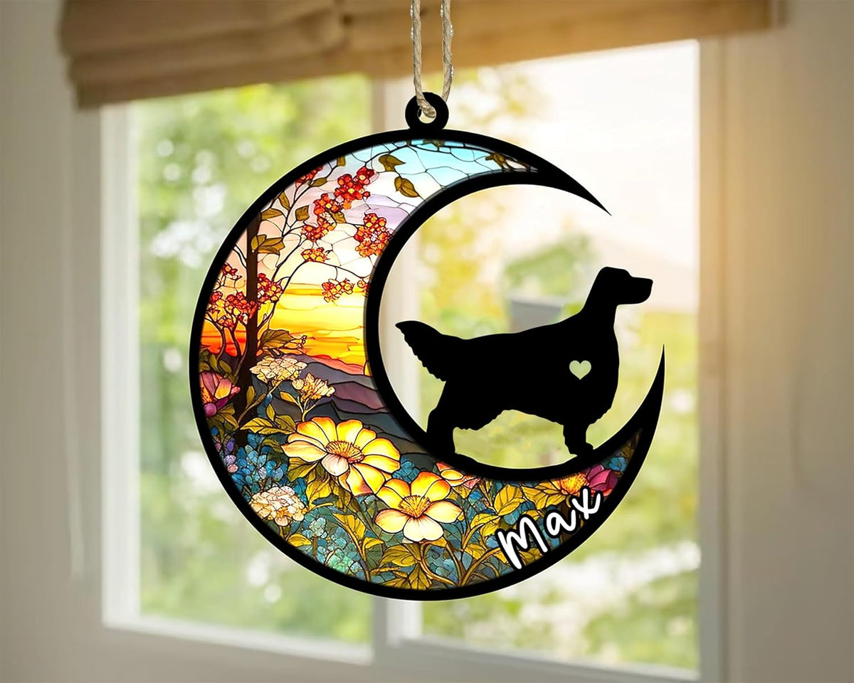 Personalized Dog Memorial, Custom Name English Setter Dog Christmas Ornament with Name, Custom