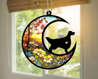 Personalized Dog Memorial, Custom Name English Setter Dog Christmas Ornament with Name, Custom