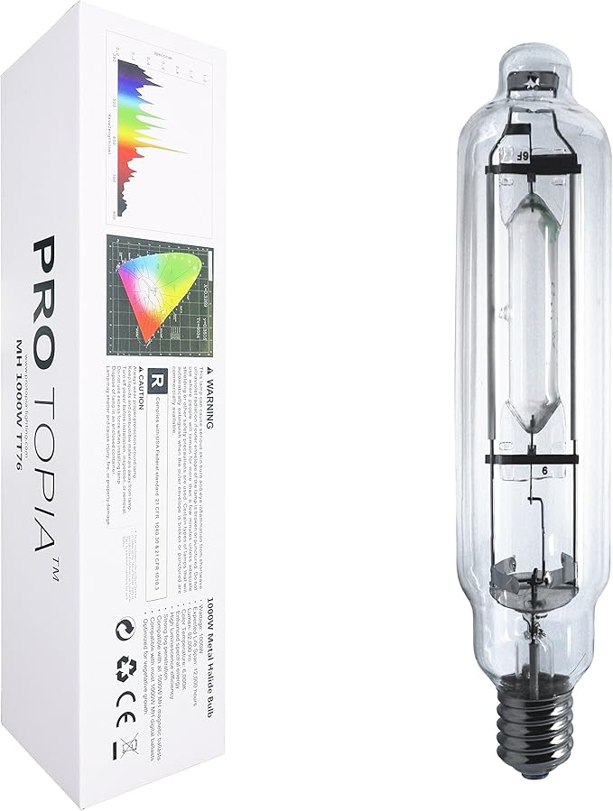 1000 Watt Vegetative Metal Halide Lamp MH Grow Light Bulb Lamp, MH 1000W E39, High PAR Enhanced