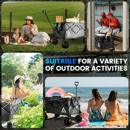 Wagon Cart Shopping Foldable Folding Collapsible with Wheels Big On Beach Garden Outdoor Grocery