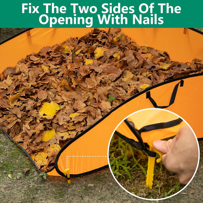 2 Pcs 140 Gallon Pop up Leaf Collector, Foldable Lawn Leaf Pick Up Bag Tool, Large Yard Dustpan