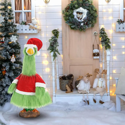 Cozypower Christmas Porch Goose Outfits Clothes for Plastic 23'' Cement Goose Duck Lawn Yard