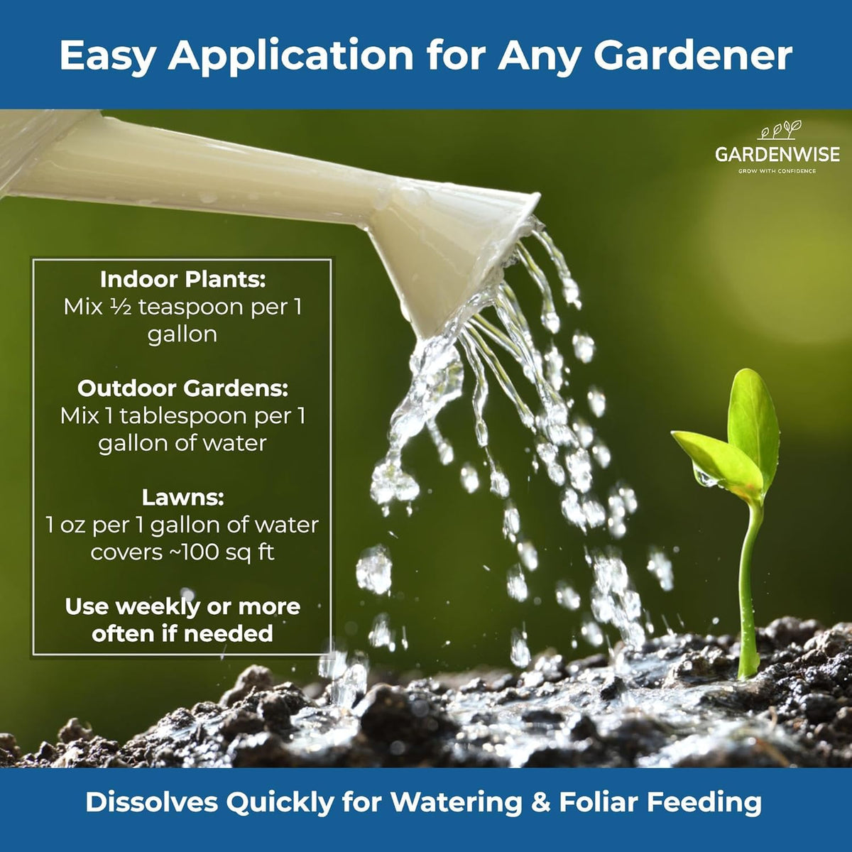 20-20-20 Water-Soluble Fertilizer – Powder for Liquid Plant Food for Indoor & Outdoor Plants