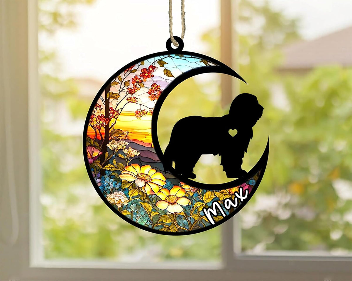Personalized Dog Memorial, Custom Name Bearded Collie Dog Christmas Ornament with Name, Custom