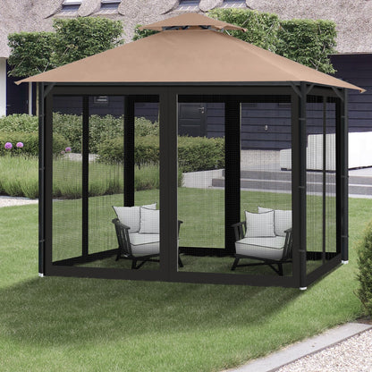 Gazebo Universal Replacement Mosquito Netting, 10' x 10' Outdoor Canopy Net Screen 4-Panel Sidewall