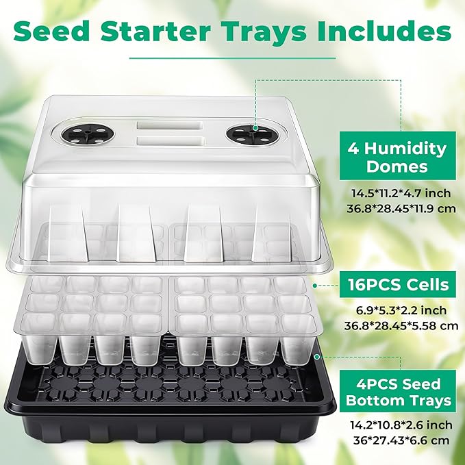 Seed Starter Tray, Seedling Starter Trays for Starting Plant Seeds, Indoor Gardening Plant
