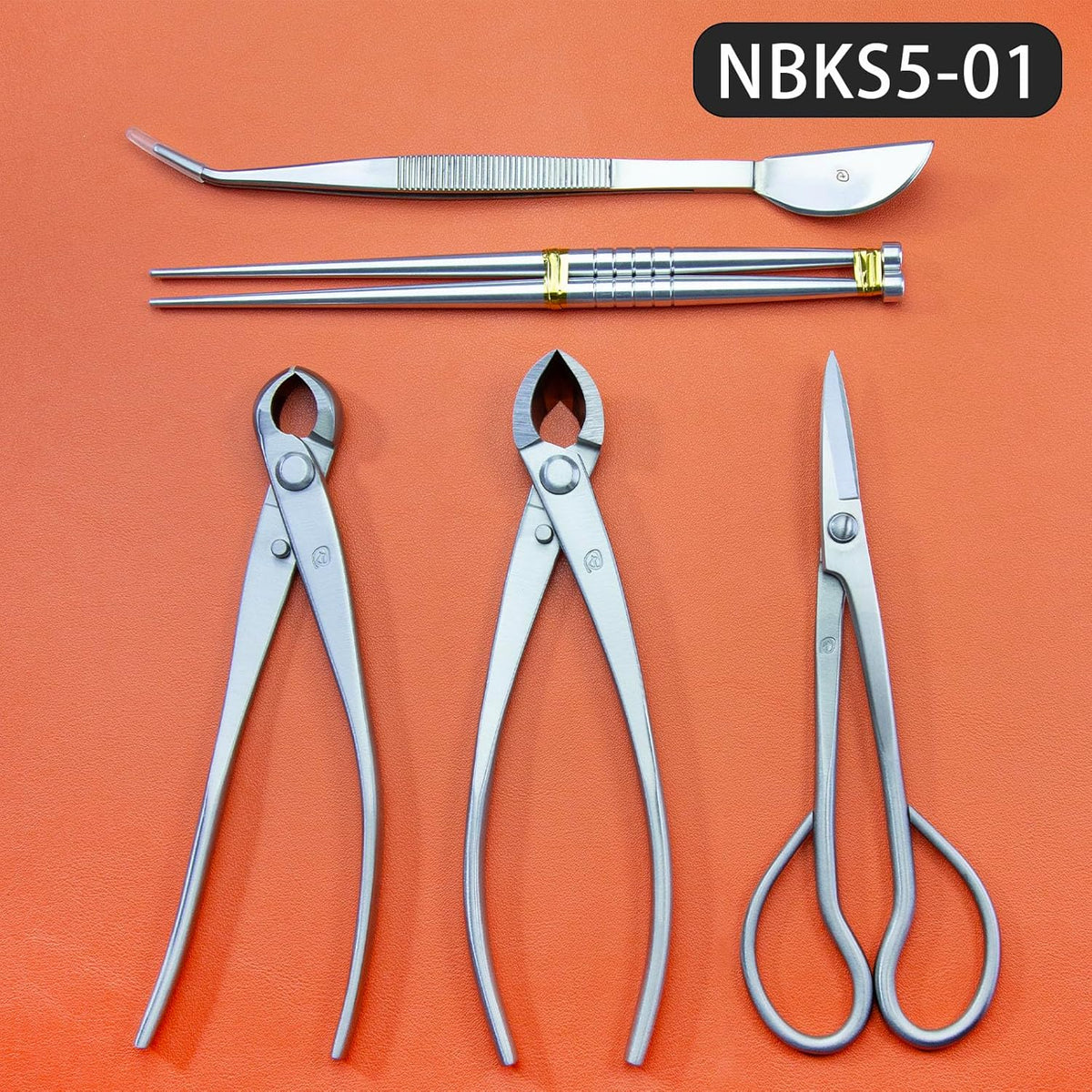 Small Size TianBonsai Bonsai Tools 5-Piece Alloy Steel Bonsai tool Kit In Cluding 180mm Long Handle