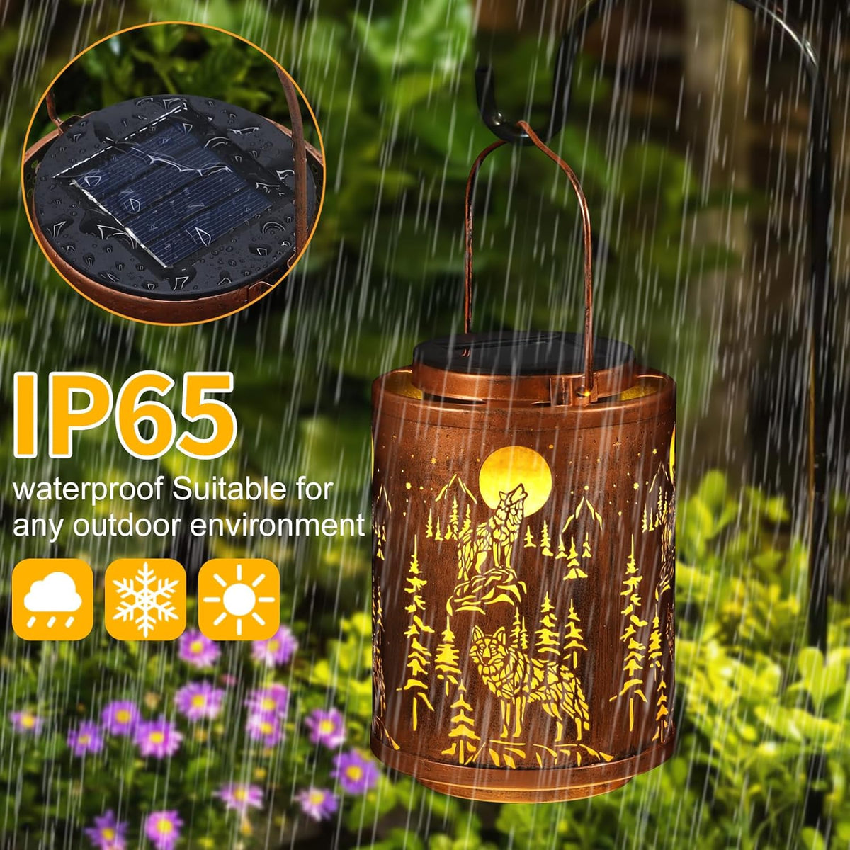 Solar Lanterns Garden Decor Birthday Gifts for Women Mon Grandma Metal Hanging Solar Lights