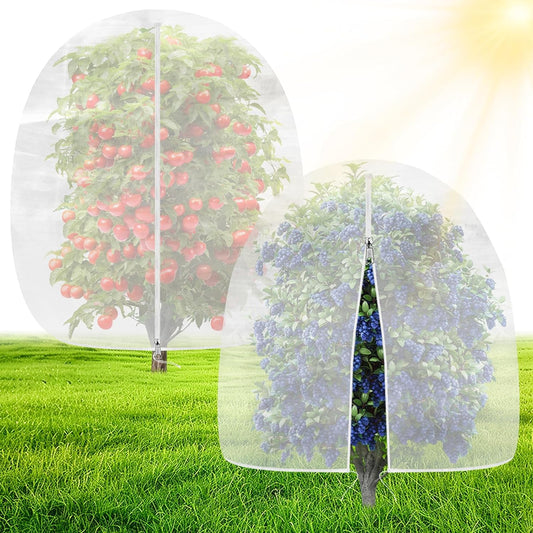 OZMI Large Bird Netting for Garden Blueberry Bushes Fruit Tree Netting Cover 8 x 8 FT, 2 Pack Plant