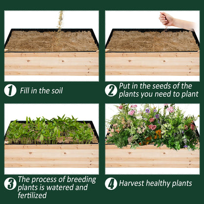 FULEIYA 1PCS Raised Garden Bed Liner Fabric Raised Garden Bed Breathable Drainage Rectangle Grow
