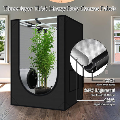 zazzy Grow Tent, 24"x24"x36" Hydroponic Mylar Grow Tent Reflective Garden Growing Dark Room with