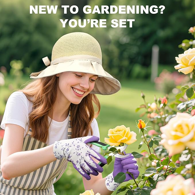 Gardening Tools Set, 11-Piece Heavy Duty Garden Tools Including Garden Gloves,Anti Rust Gardening