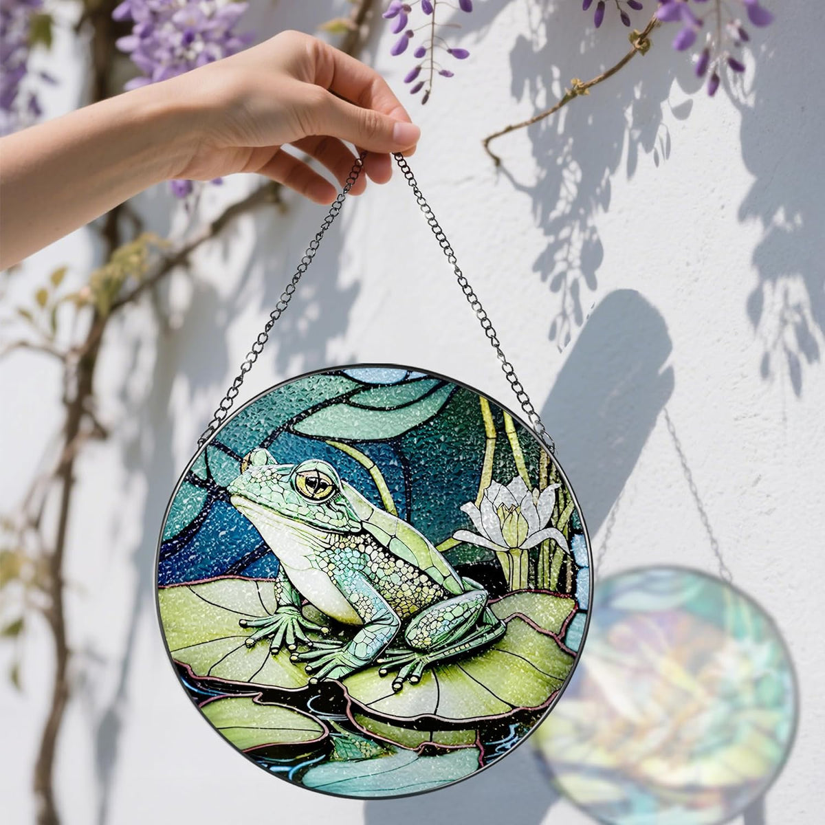 Stained Glass Window Hanging, Stained Glass Suncatcher, Frog Sun Catcher, Window Hanging Decor