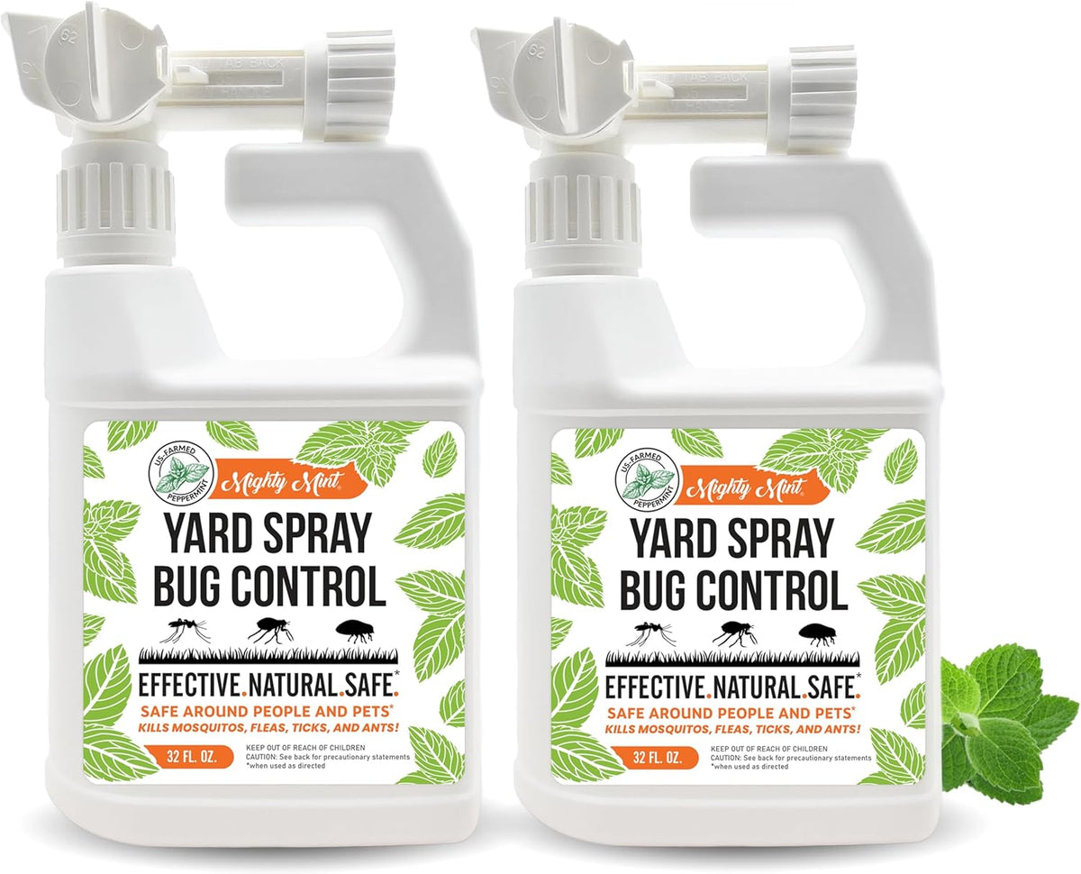 Mighty Mint Peppermint Oil Lawn & Yard Bug Control Spray – Natural Outdoor Pest Repellent for