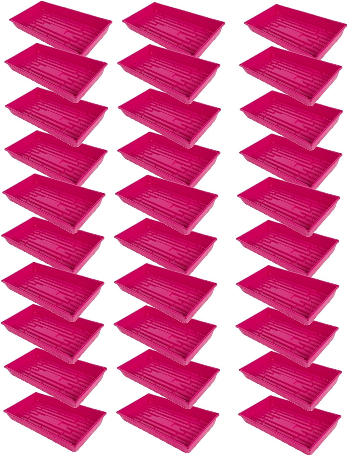 SUNPACK 10" x 20" Mega Plastic Seed Starting Tray, Magenta, 2.5" (Pack of 30) - No Drainage Holes
