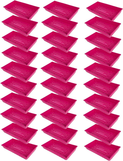 SUNPACK 10" x 20" Mega Plastic Seed Starting Tray, Magenta, 2.5" (Pack of 30) - No Drainage Holes