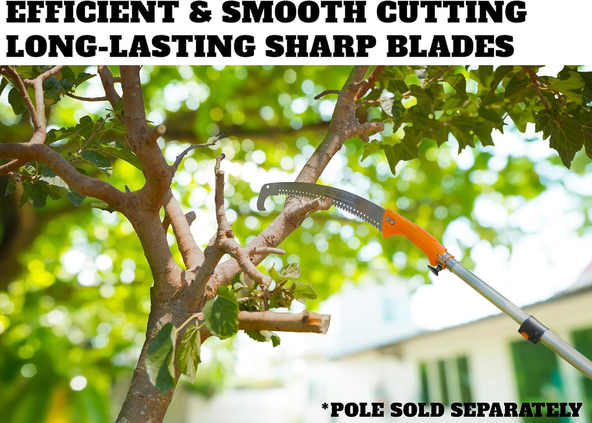 Pruning Manual Hand Saw // Hand Held or with Extension Manual Pole Saw for Tree Trimming // Fits