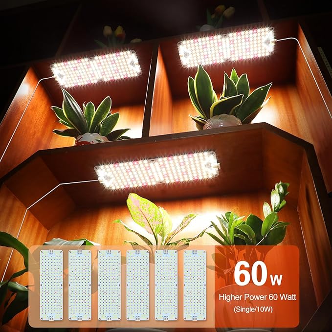 6Pack Panel Grow Lights for Indoor Plants, Seed Starting, Vegetables, Pot Plants, Bonsai with