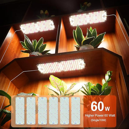 6Pack Panel Grow Lights for Indoor Plants, Seed Starting, Vegetables, Pot Plants, Bonsai with