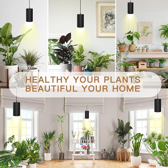 STERREN Hanging Grow Lights,Plug in Pendant Light for Indoor Plants,Full Spectrum Plant Light with