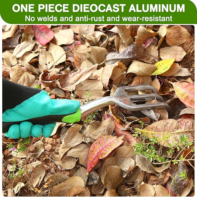 JMOO Garden Tools, 8-Piece Garden Tool Set with Non-Slip Ergonomic Handles, Lightweight Aluminum