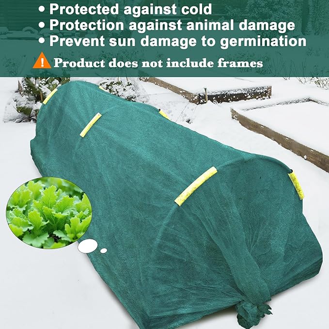 NNG 10x10ft Plant Covers Freeze Protection Frost Blankets 1.35oz/yd² Non-Woven Fabric Floating Row