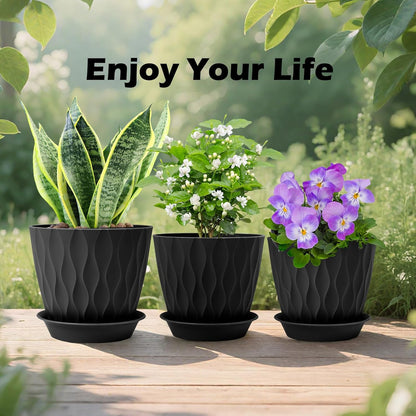 GARDIFE 7/6.5/6/5.5/5/4.5/4 inch Plant Pots, 7 Pack Flower Pots Indoor Outdoor, Planters with